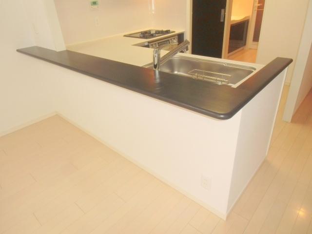 Kitchen. White ・ Unified kitchen in black