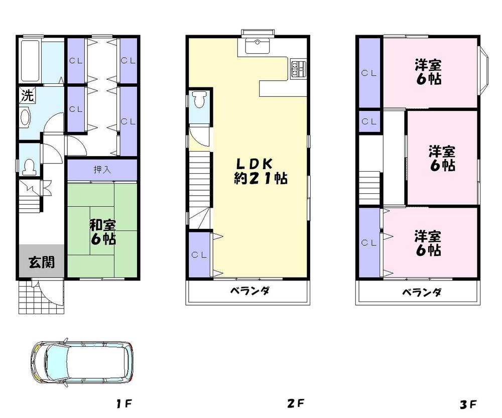 Floor plan. 22.6 million yen, 4LDK + S (storeroom), Land area 73.04 sq m , Building area 121.5 sq m