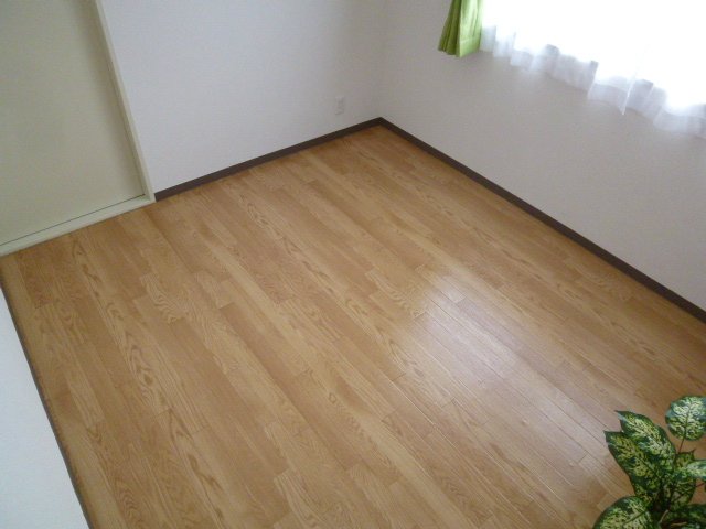 Living and room. It is bright because there is a window to the entrance side of the Western-style. 