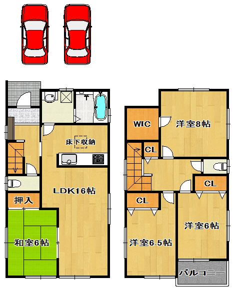 Floor plan. (3 Building), Price 24,800,000 yen, 4LDK, Land area 116.88 sq m , Building area 103.5 sq m