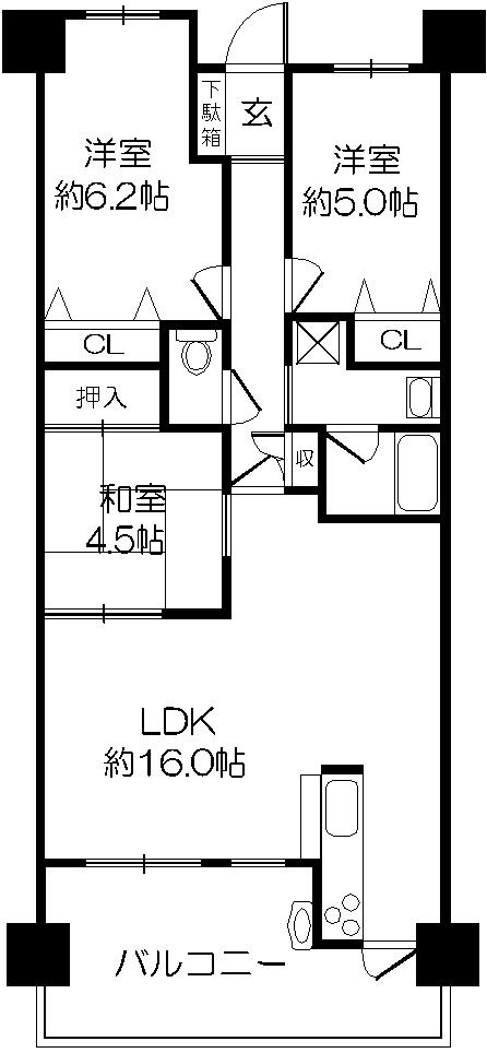 Floor plan. 3LDK, Price 16.8 million yen, Occupied area 70.02 sq m , Is a floor plan of the balcony area 13.76 sq m 3LDK