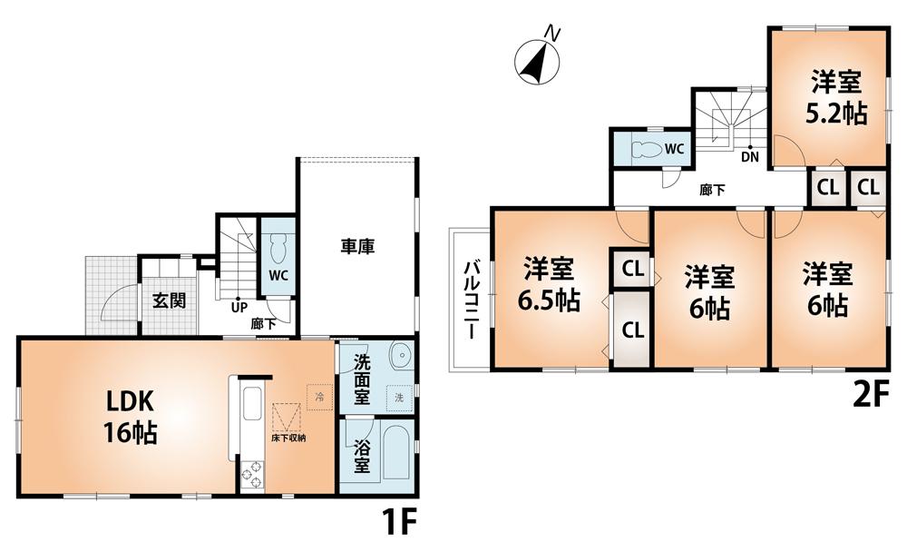 Floor plan. (No. 1 point), Price 27,800,000 yen, 4LDK, Land area 98.22 sq m , Building area 102.86 sq m