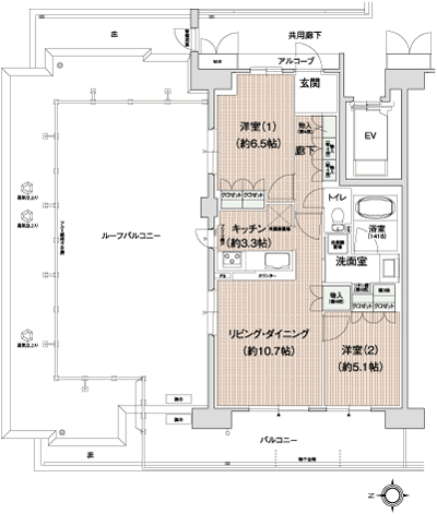 Floor: 2LDK, occupied area: 60.38 sq m, Price: 25.6 million yen