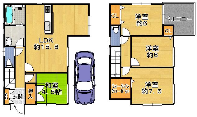 Floor plan. (No. 1 point), Price 29,800,000 yen, 4LDK, Land area 84.62 sq m , Building area 94.5 sq m