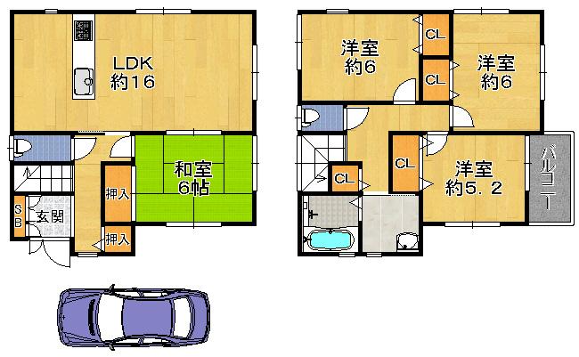 Floor plan. (No. 2 locations), Price 29,800,000 yen, 4LDK, Land area 90.62 sq m , Building area 95.18 sq m