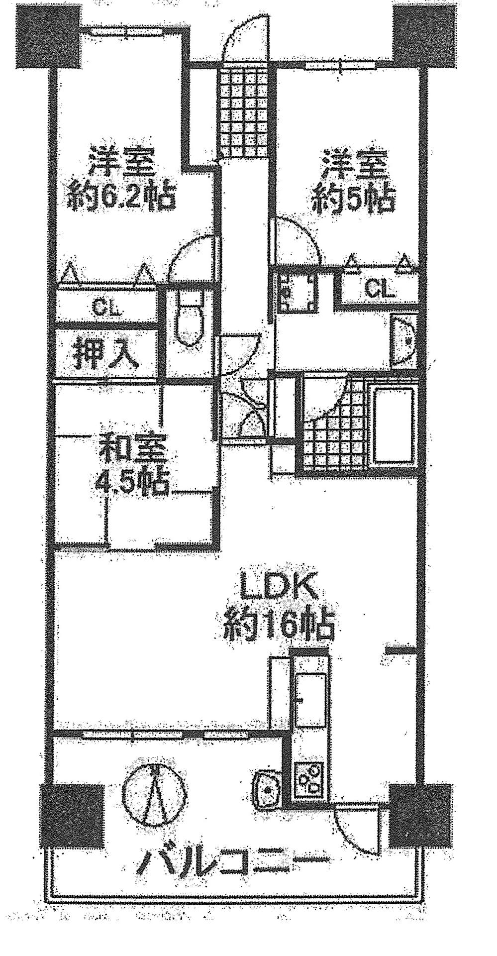 Floor plan. 3LDK, Price 16.8 million yen, Occupied area 70.02 sq m , Balcony area 13.76 sq m   ☆ Balcony of easy-to-use spread!