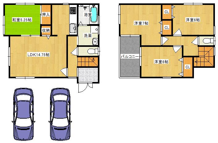 Floor plan. 24,800,000 yen, 4LDK, Land area 100.59 sq m , Building area 93.15 sq m   ◆ Floor plan