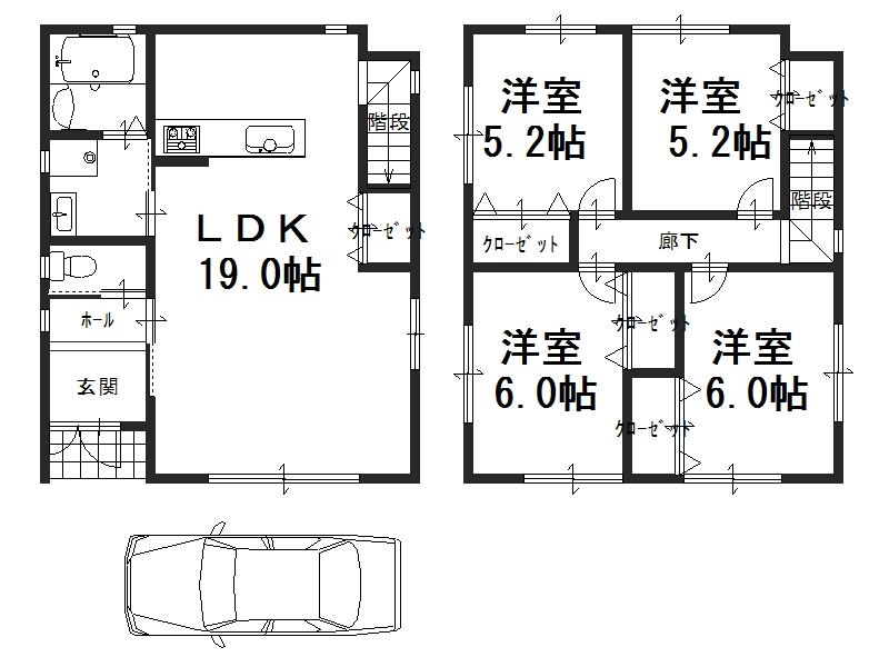 Floor plan. Price 26,800,000 yen, 4LDK, Land area 78.56 sq m , Building area 100 sq m