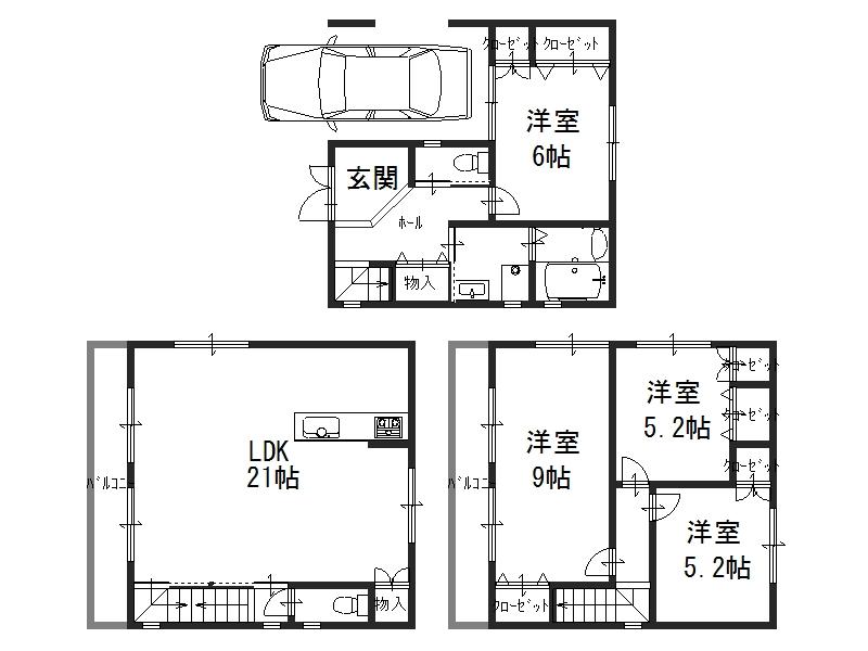 Floor plan. Price 29.5 million yen, 4LDK, Land area 78.44 sq m , Building area 109.35 sq m