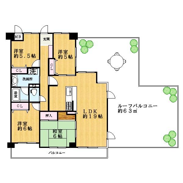 Floor plan. 4LDK, Price 19,800,000 yen, Occupied area 90.27 sq m , 4LDK of good distribution types of balcony area 11.16 sq m usability