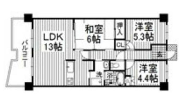 Floor plan. 3LDK, Price 13.8 million yen, Occupied area 63.13 sq m , Is a floor plan of the balcony area 9.78 sq m 3LDK