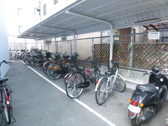 Other common areas. Organizing is uncluttered bicycle parking. 