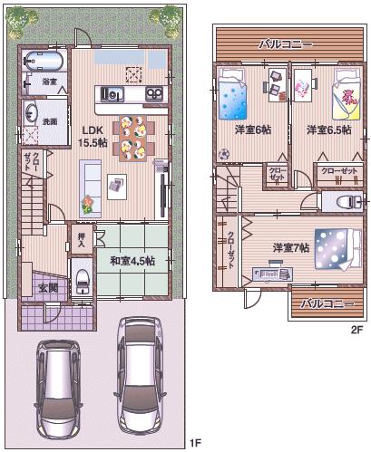 Other building plan example. Building plan example building price 14.3 million yen,  Building area 92.33 sq m