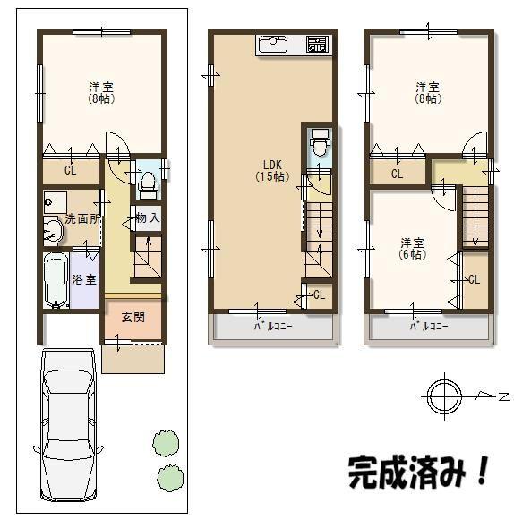 Floor plan. 21,800,000 yen, 3LDK, Land area 64.18 sq m , Building area 89.1 sq m