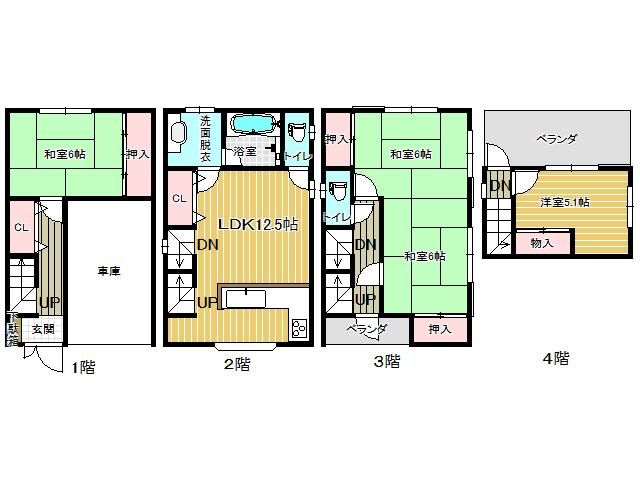 Floor plan. 15.8 million yen, 4LDK, Land area 49.38 sq m , Building area 101.92 sq m 4LDK! Water around the second floor! 