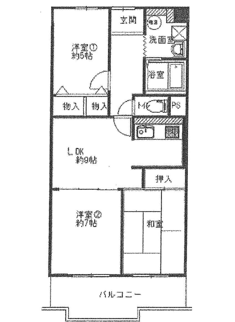 Floor plan. 3DK, Price 13.3 million yen, Footprint 61.6 sq m , Balcony area 7.63 sq m   ☆ Station within walking distance ・ Life convenient living environment!