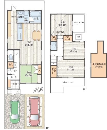 Floor plan. ( [J No. land] Model house), Price 31,300,000 yen, 4LDK, Land area 108.71 sq m , Building area 96.68 sq m