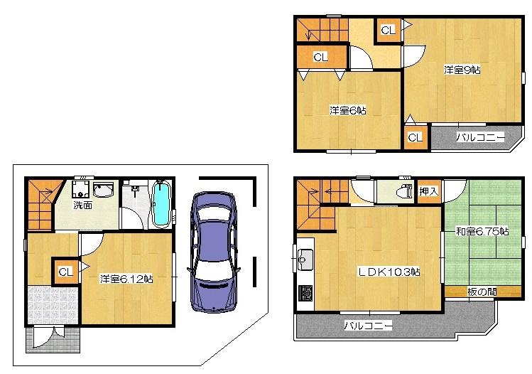 Floor plan. 27,800,000 yen, 4LDK, Land area 55.25 sq m , Building area 89.22 sq m