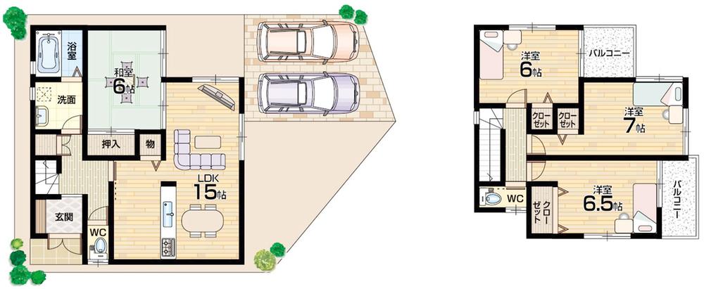 Floor plan. (No. 1 point), Price 25,800,000 yen, 4LDK, Land area 115.59 sq m , Building area 95.58 sq m