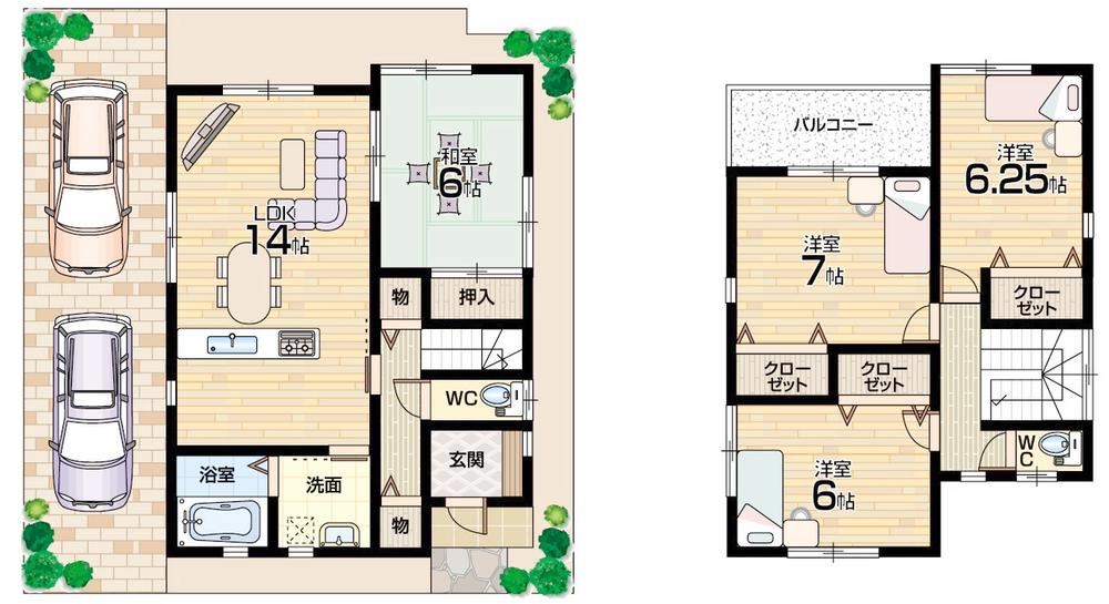 Floor plan. (No. 2 locations), Price 23,300,000 yen, 4LDK, Land area 118.53 sq m , Building area 94.36 sq m