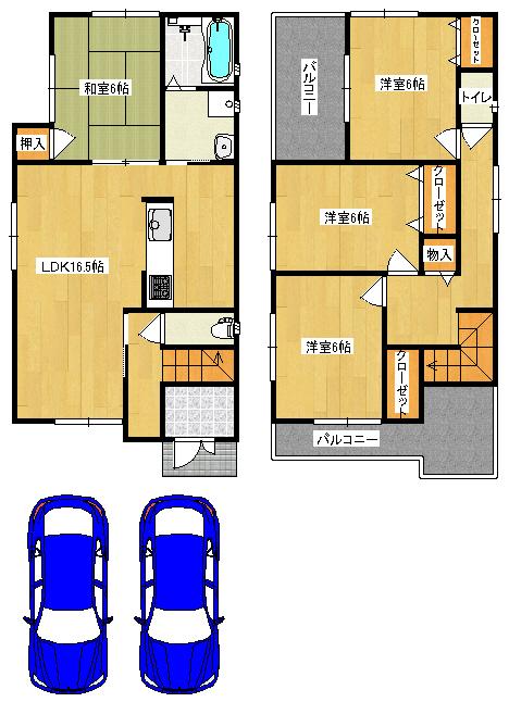 Floor plan. 26,800,000 yen, 4LDK, Land area 127.19 sq m , Building area 97.6 sq m   ◆ Floor plan
