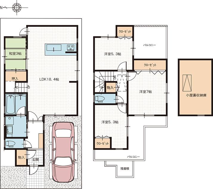 Floor plan. 26,800,000 yen, 3LDK, Land area 91.54 sq m , Building area 94.62 sq m