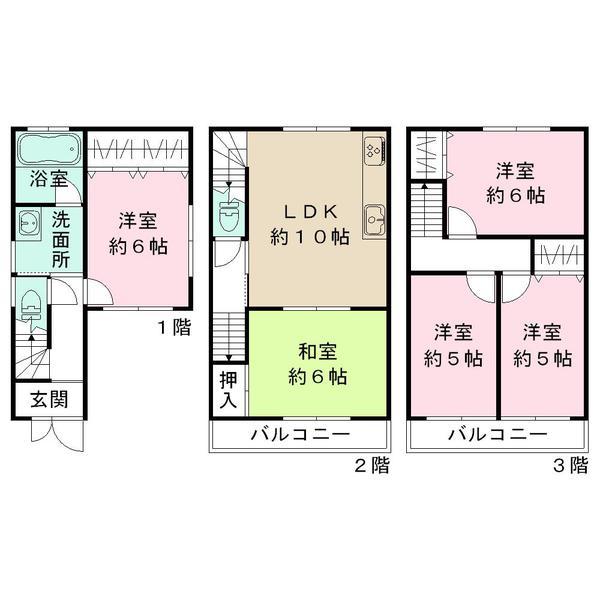 Floor plan. 15.1 million yen, 5LDK, Land area 54.53 sq m , Building area 89.91 sq m