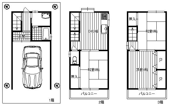 Floor plan. 9.8 million yen, 3DK, Land area 35.44 sq m , Building area 73.44 sq m