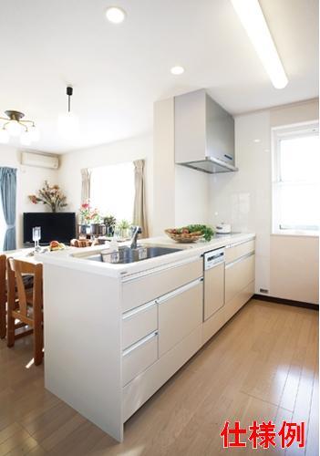 Kitchen. kitchen Example of construction Face-to-face counter kitchen while cooking look a state of living!