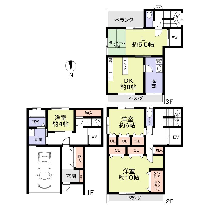 Floor plan. 23.8 million yen, 3LDK, Land area 70.06 sq m , Building area 144.22 sq m