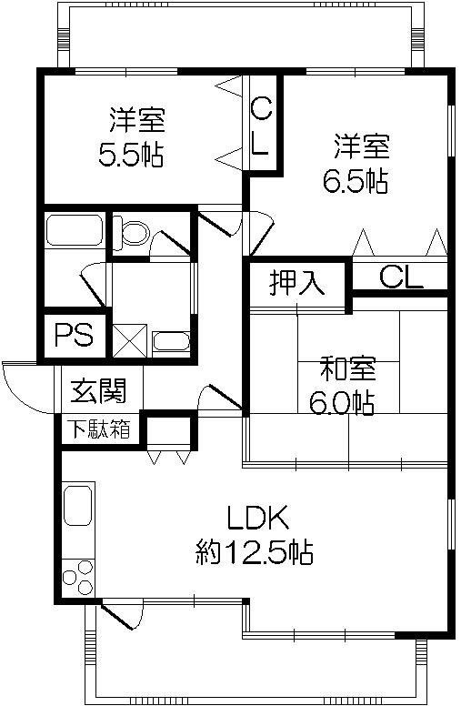 Floor plan. 3LDK, Price 14.2 million yen, Occupied area 62.79 sq m , Balcony area 17.55 sq m All rooms 5.5 Pledge or more of floor plan of the corner room