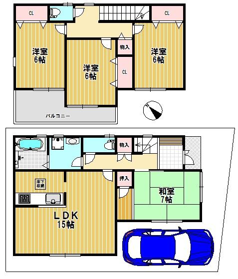 Floor plan. (No. 1 point), Price 27,800,000 yen, 4LDK, Land area 97.42 sq m , Building area 95.58 sq m