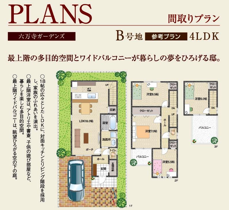 No. B land (Plus One) plan drawings