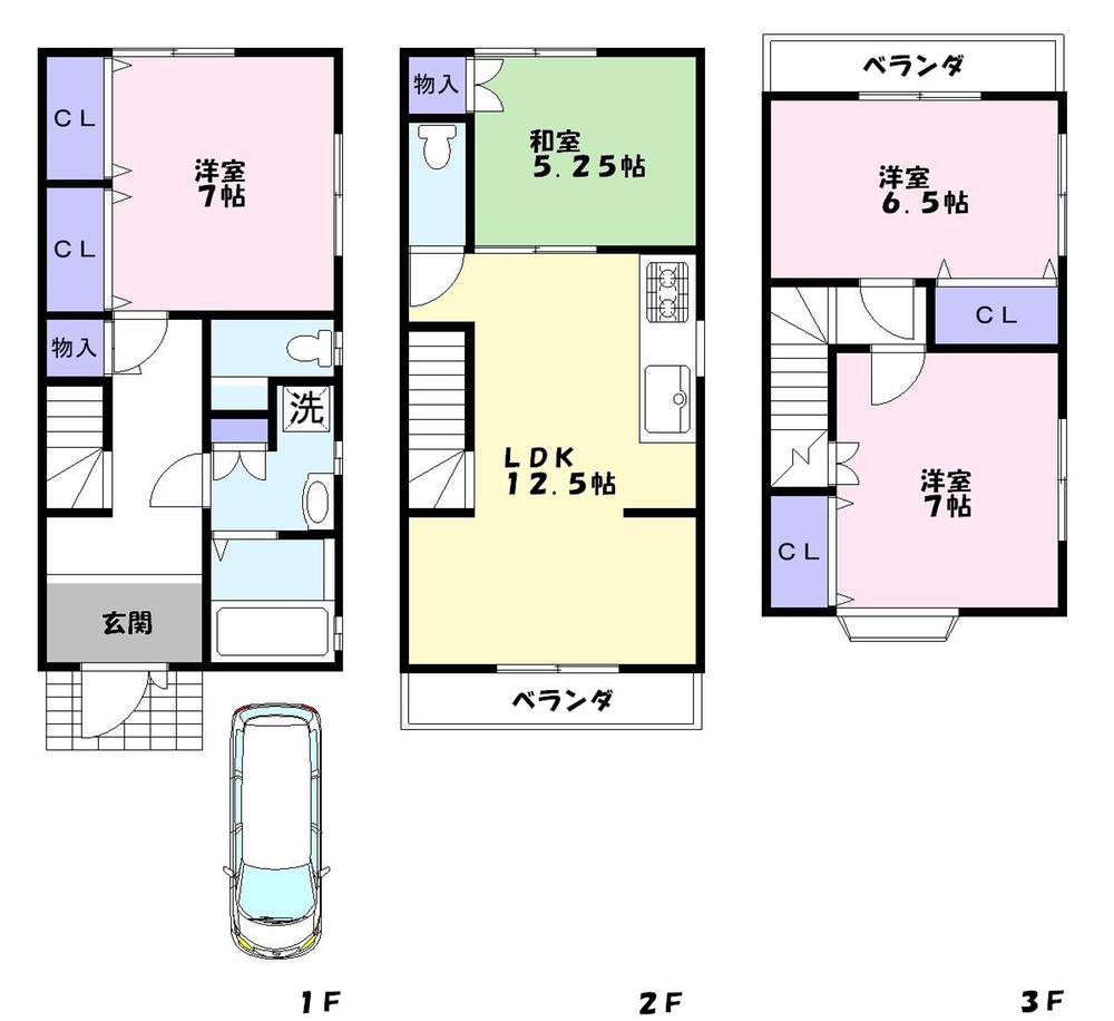 Floor plan. 21,800,000 yen, 4LDK, Land area 68.12 sq m , Building area 111.74 sq m