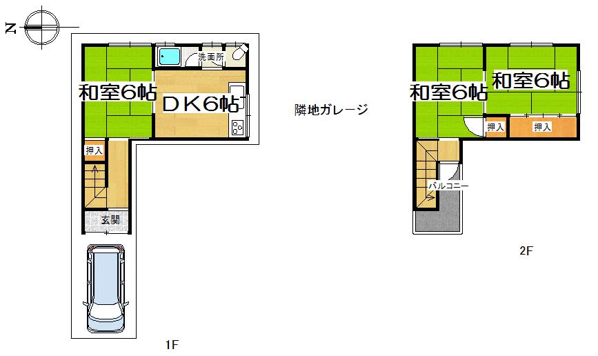 Floor plan. 6.8 million yen, 3DK, Land area 41.76 sq m , Building area 47.21 sq m