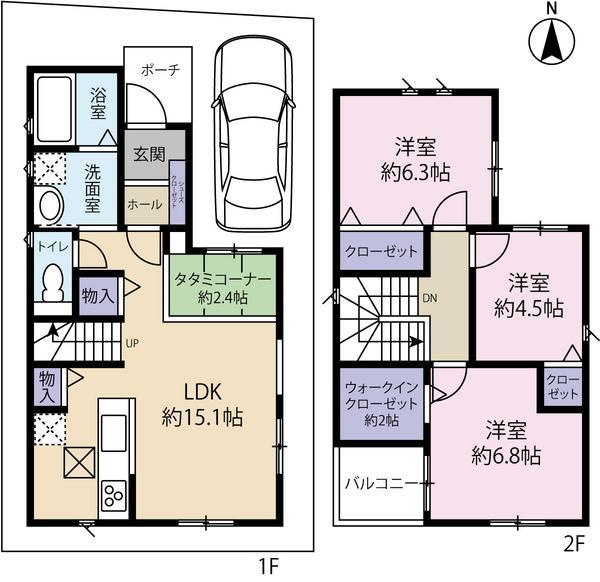 Floor plan. 23.4 million yen, 3LDK, Land area 81.25 sq m , Building area 87.73 sq m