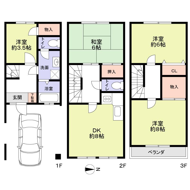 Floor plan. 15.8 million yen, 4DK, Land area 36.18 sq m , Building area 78.03 sq m