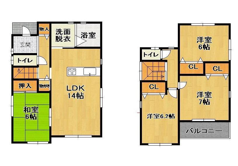 Floor plan. (No. 2 locations), Price 23.8 million yen, 4LDK, Land area 118.53 sq m , Building area 94.36 sq m