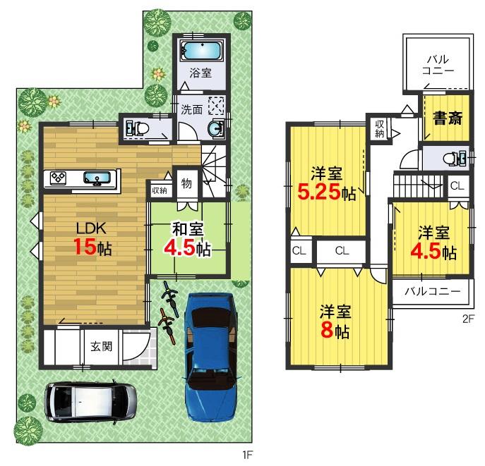 Floor plan. 28.8 million yen, 4LDK, Land area 81.35 sq m , Building area 70 sq m C No. land