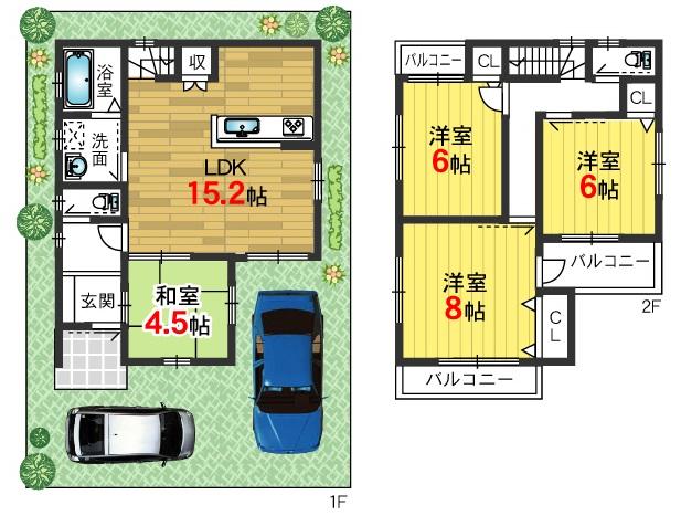 Floor plan. 28.8 million yen, 4LDK, Land area 81.35 sq m , Building area 70 sq m D No. land