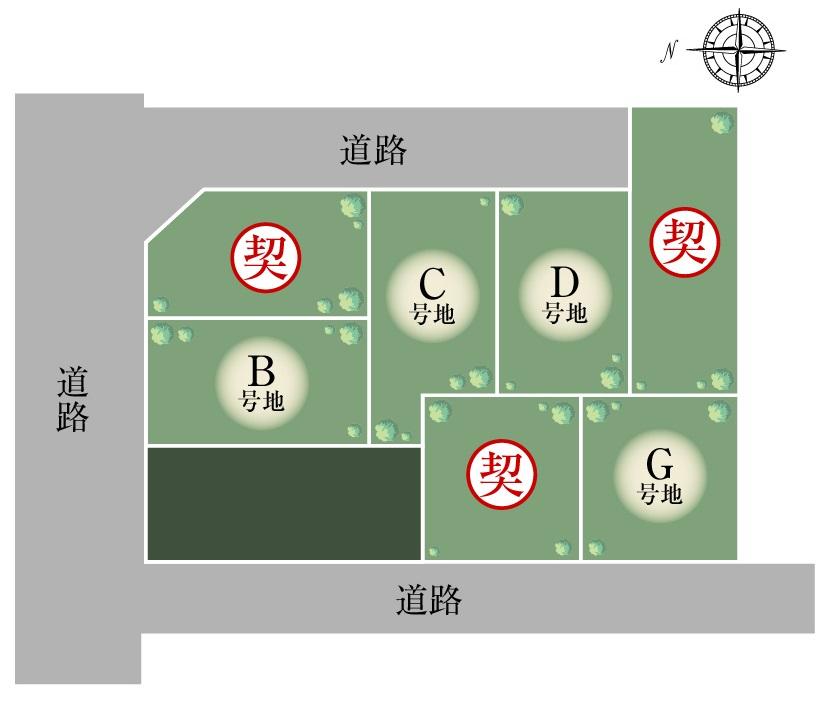 Compartment figure. 28.8 million yen, 4LDK, Land area 81.35 sq m , Convenient facilities for a comfortable life, such as a building area of ​​70 sq m supermarket and park Ya, Why do not you start high life of the living environment and the convenience of room for extensive education facilities are also aligned in the near.