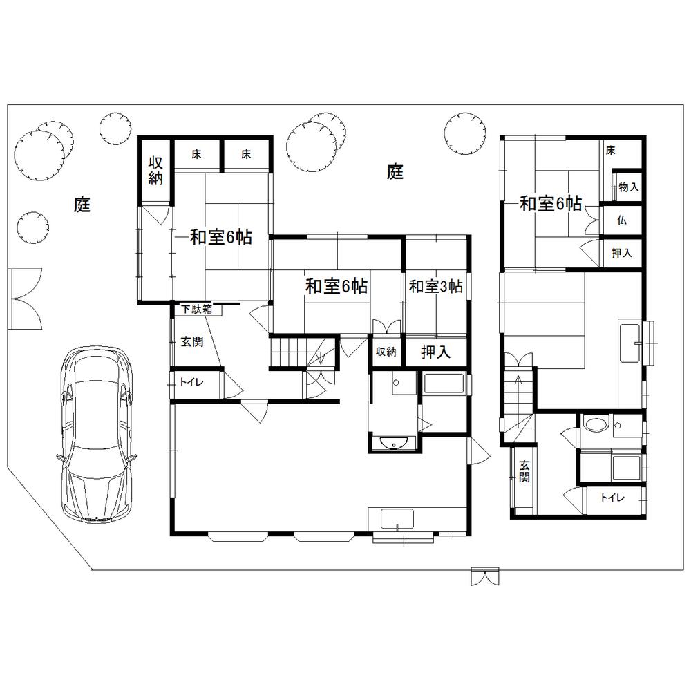 Floor plan. 49,800,000 yen, 9LDDKK + S (storeroom), Land area 210.72 sq m , Building area 195.46 sq m