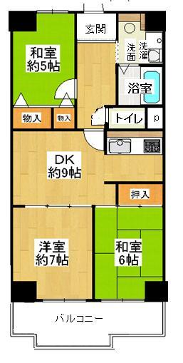 Floor plan. 3LDK, Price 13.3 million yen, Footprint 61.6 sq m , Balcony area 7.63 sq m March was 25 September renovation. Do preview is how.