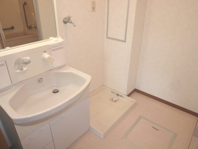 Washroom. It is vanity with happy shampoo dresser for women. 