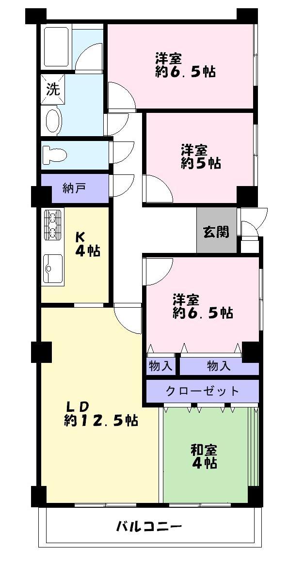 Floor plan. 4LDK + S (storeroom), Price 9.8 million yen, Occupied area 92.25 sq m , Balcony area 9.3 sq m