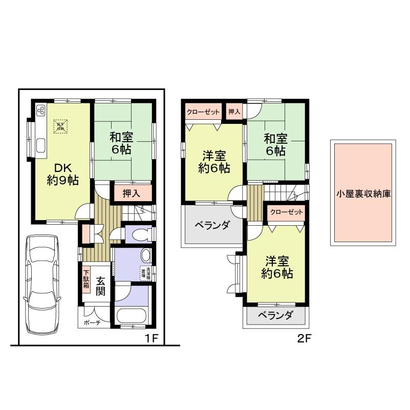 Floor plan. 26.5 million yen, 4DK, Land area 70.03 sq m , Building area 78.44 sq m