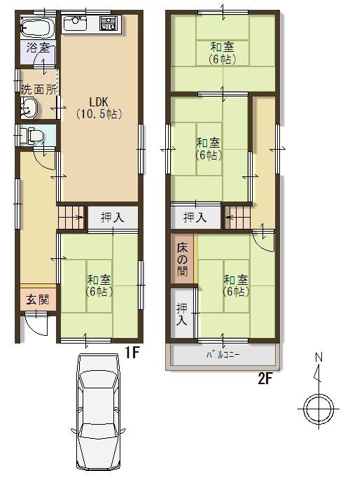 Floor plan. 16.5 million yen, 4LDK, Land area 69.45 sq m , Building area 78.93 sq m