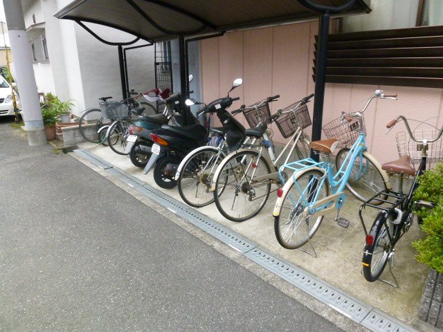 Other common areas. Organizing is uncluttered bicycle parking. 