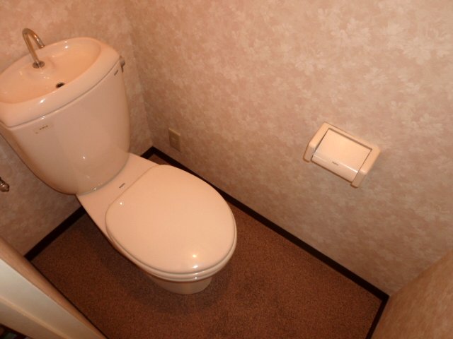 Toilet. Washlet is can be installed in toilet.