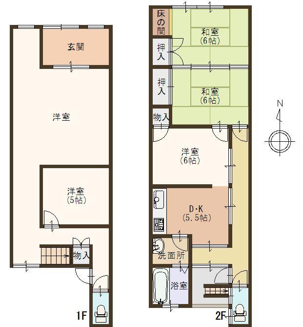 Floor plan. 16.8 million yen, 5DK, Land area 98.17 sq m , Building area 107.14 sq m